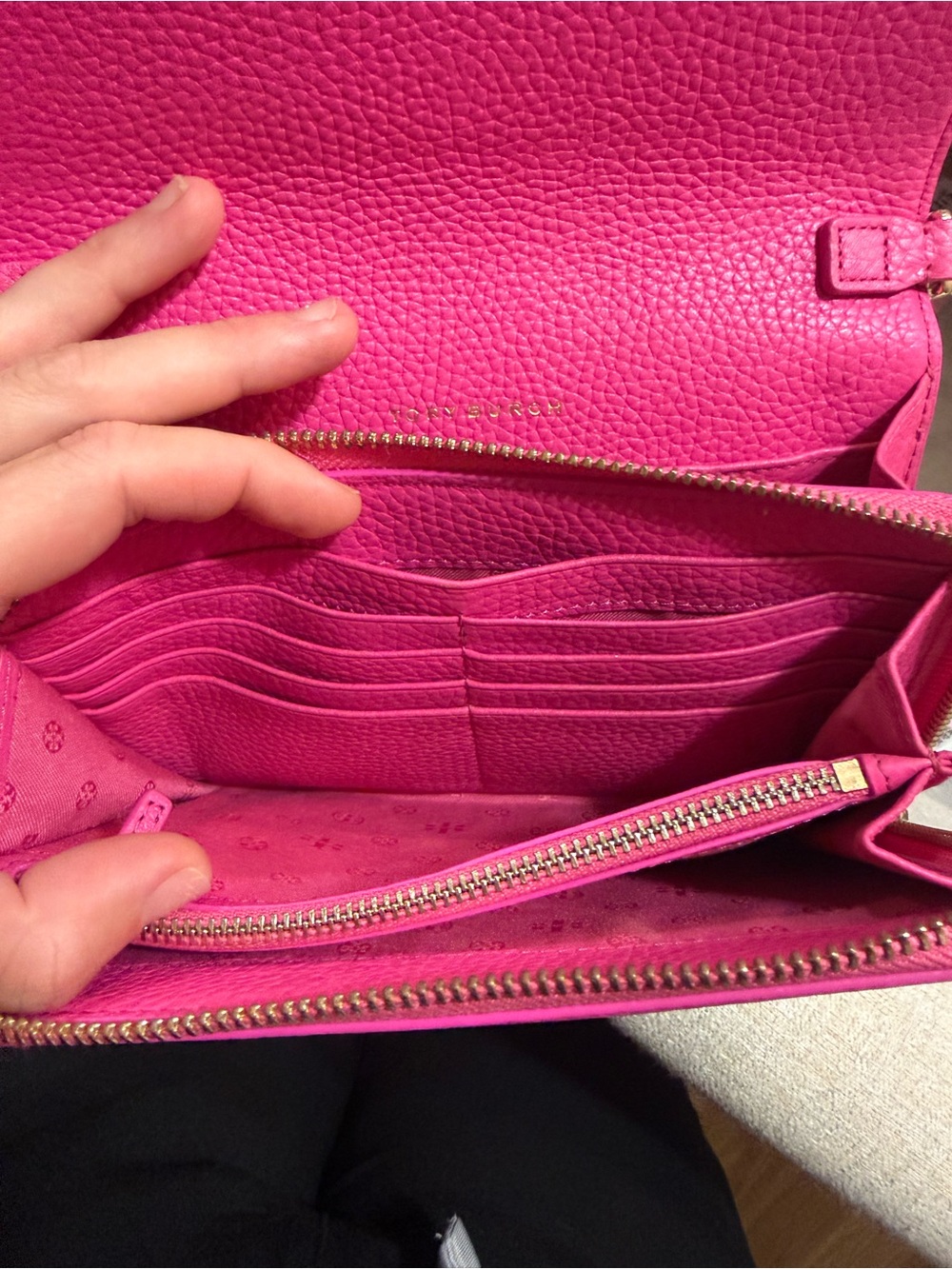 Tory Burch Hot Pink Pebbled Leather Crossbody - Picture 6 of 8